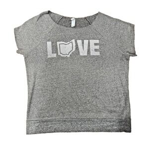 Alternative‎ Apparel "LOVE Ohio" Short-Sleeve Raglan Sweatshirt Women XL